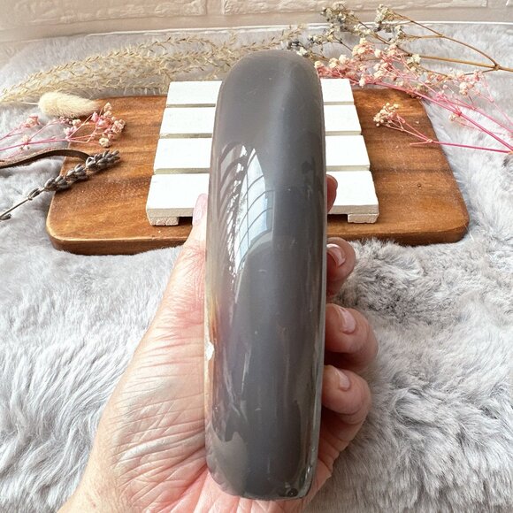 Gorgeous Large Agate with Druzy Flame/Free Form - Picture 3 of 6